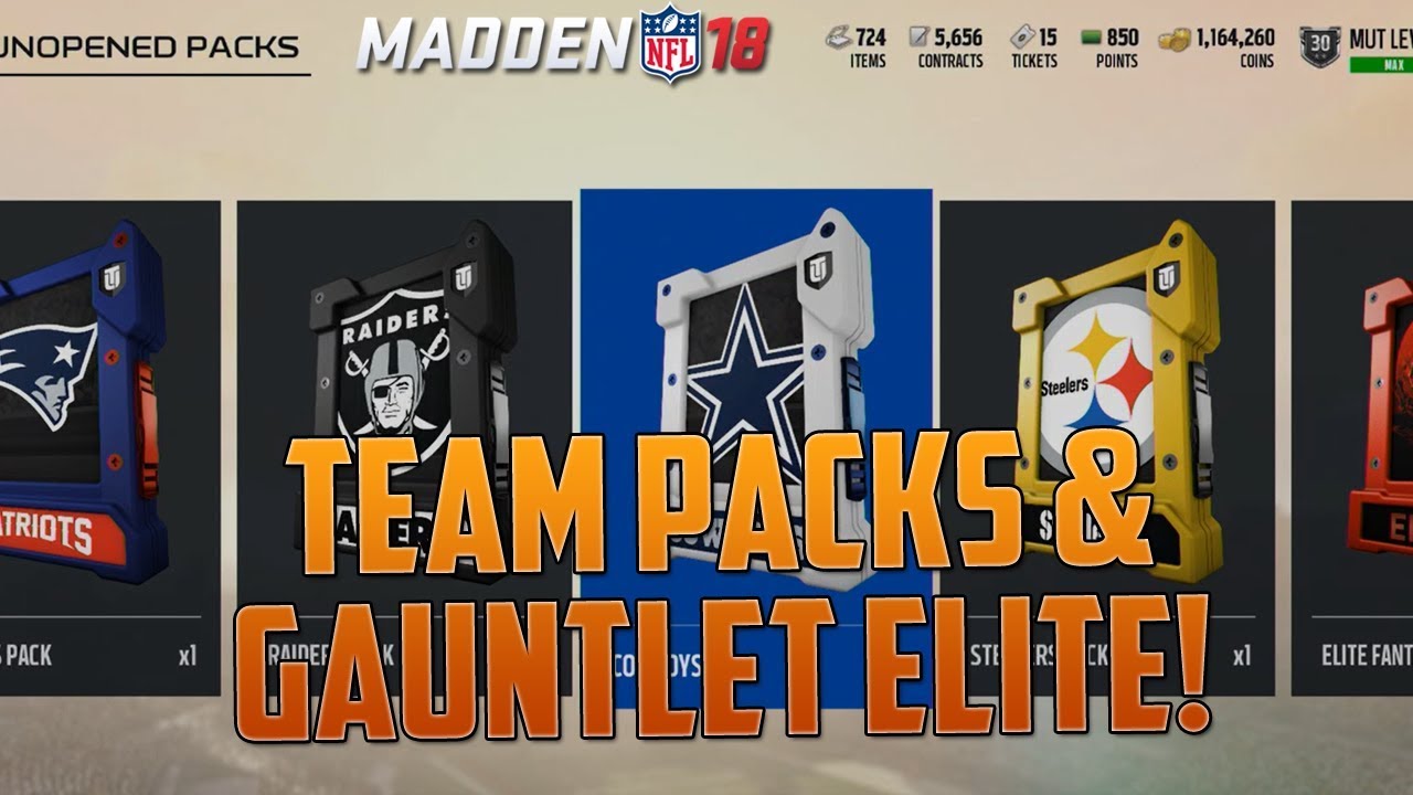 Gauntlet Elite + Six Team Fantasy Packs! | Madden 18 Ultimate Team Pack Opening