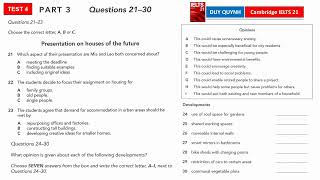 Cambridge IELTS 21 TEST 4 PART 3   #voduyquynh   #ielts21  #listeningielts21test4part3