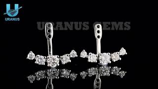 White Gold Diamond Earring Jackets to Enhance your Diamond Stud Game from Uranus Gems .💎