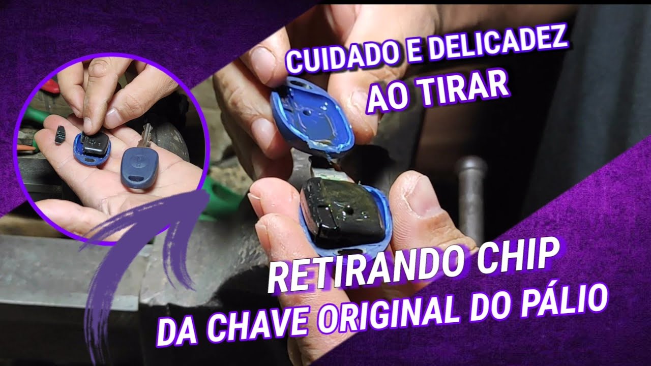 Como retirar o chip da chave original do Fiat Palio pra colocar na chave gaveta_(Novo)