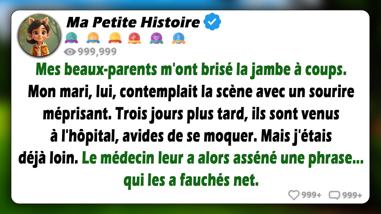 Mes beaux-parents m’ont c*ssé la jambe à c*ups de poing. Mon mari est resté là, à regarder, avec un
