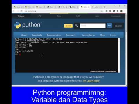 Asas Python Bhgn 3: Variable dan Data Types