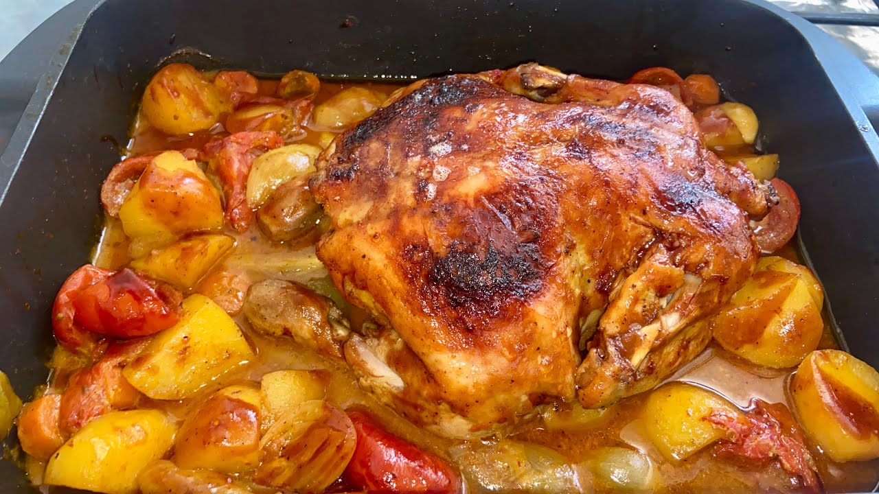 أطيب دجاج بالفرن بتتبيلة ولا اروع! جربها مع البرغل وماراح تندم 🔥🍗 Roasted Chicken in the oven