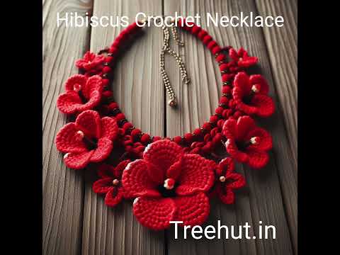 Hibiscus Crochet Necklace in cotton yarn #fashion #crochet #crochetideas