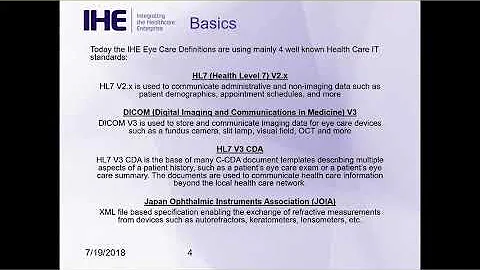 Inside IHE 2018: Eye Care (1 of 4) - Intro and Domain Overview