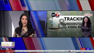 Rain and thunderstorms move into Borderland tonight cooler temps follow