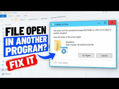 The Action Cannot Be Completed Because The Folder or a File In It Is Open In Another Program