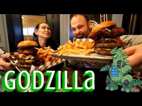 Aviator Burger Challenge ~ Dan Kennedy Eats ~ North Carolina Bar Food ~ Godzilla Challenge