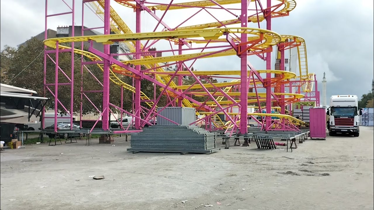 (vlog )Grand démontage fête foraine de Nantes départ pour Rouen Vannes Ancenis Bordeaux🚨🚛🎢🎠🎪