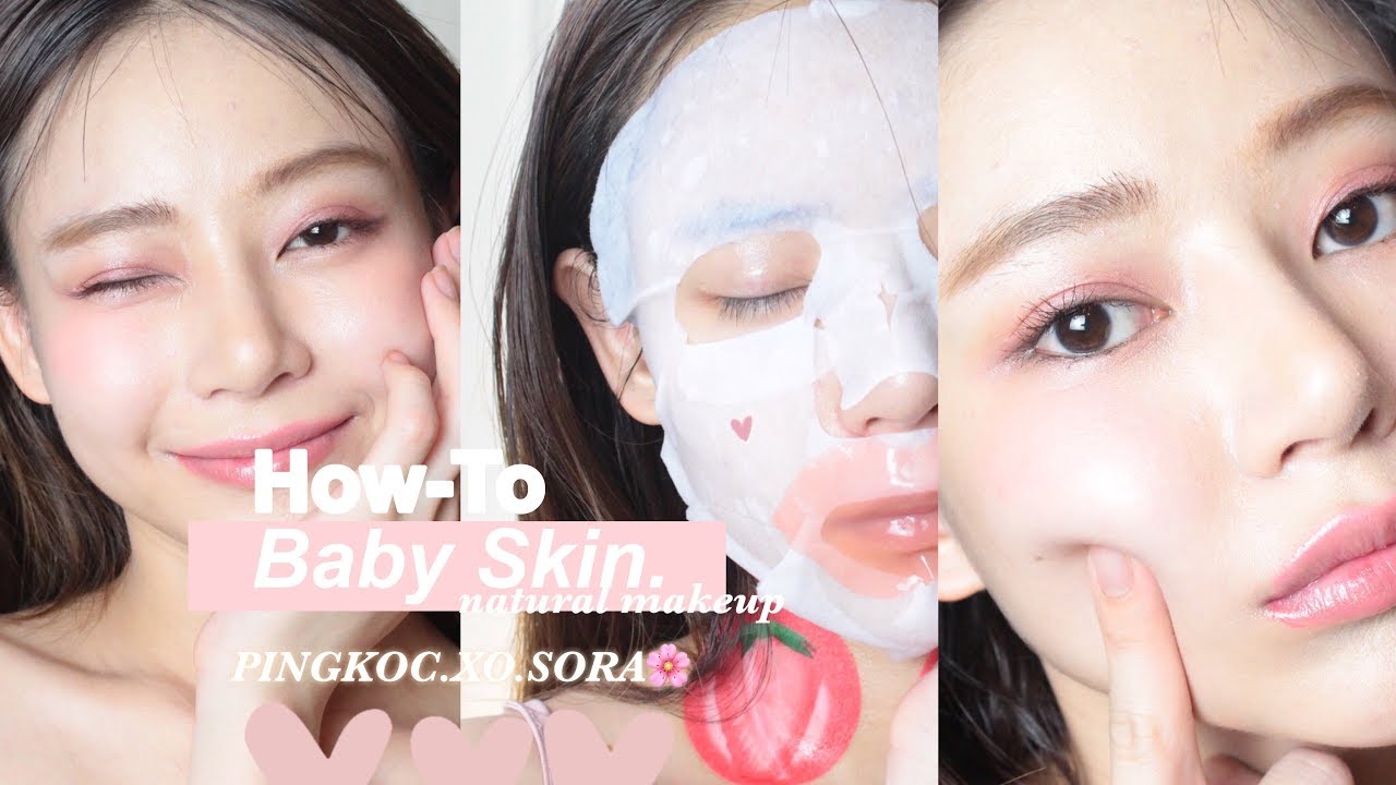 [How-To]ทำยังไงให้หน้าเด็ก แต่งหน้าญี่ปุ่นผิวใสๆ Baby skin makeup|PINGKOC.XO.SORA