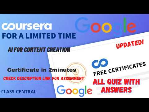 AI for Content Creation  ,All Quiz Answers.#coursera #quizanswers