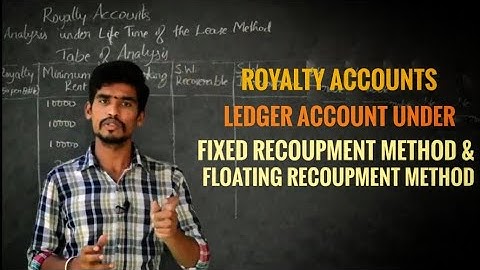 Royalty Accounts in Kannada - Ledger Accounts under Fixed Recoupment & Floating Recoupment Method.
