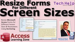 Resize Microsoft Access Forms for Different Screen Sizes & Resolutions Using Anchoring. Zoom In/Out.