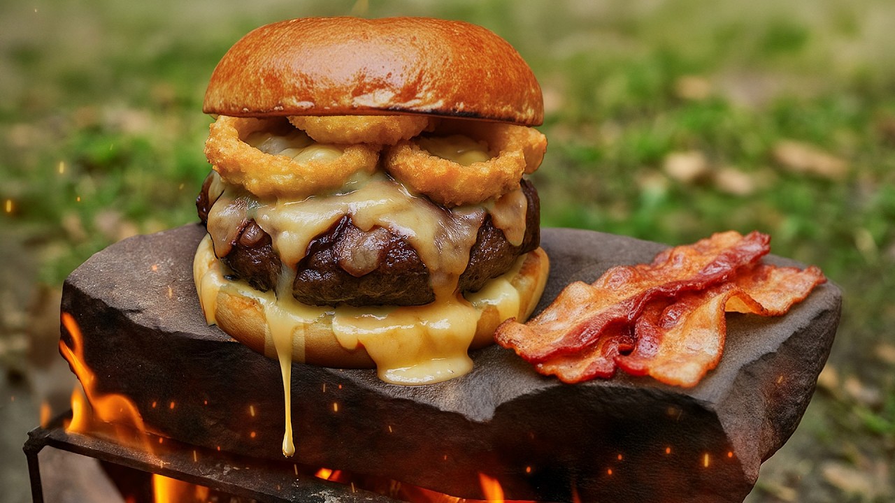 I Cooked the Ultimate Cheesy Burger Deep in the Woods