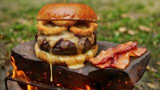 I Cooked the Ultimate Cheesy Burger Deep in the Woods