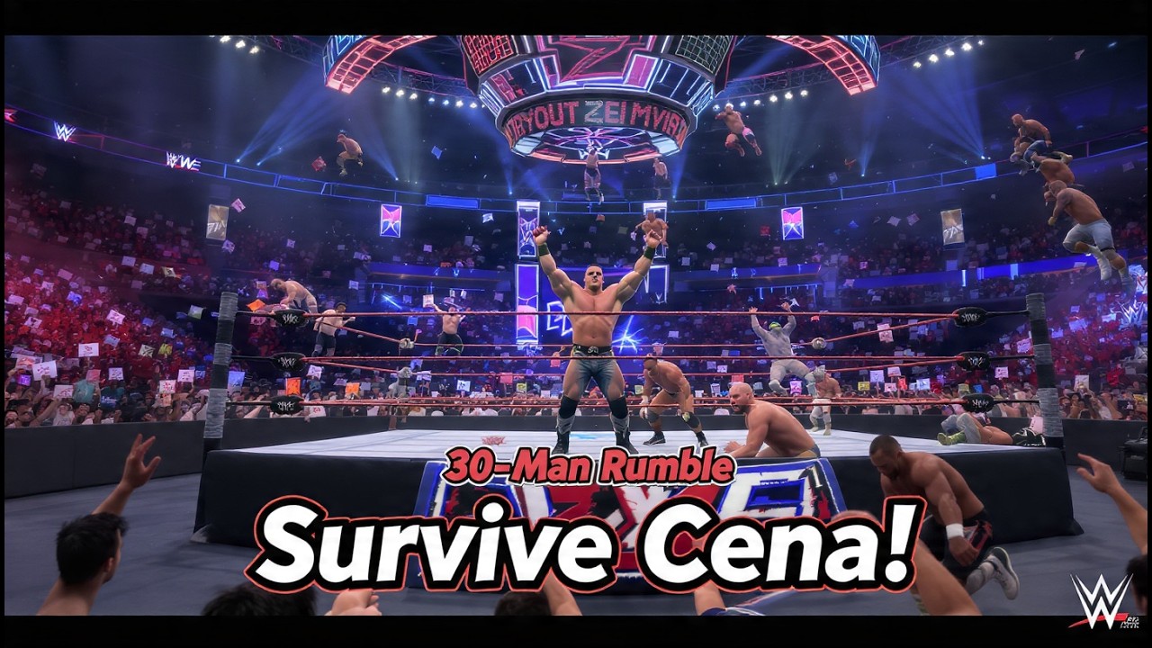 WWE 2K25 30-Man Mixed Royal Rumble Gameplay – Can We Survive John Cena Until the End? 😱 PS5 4K