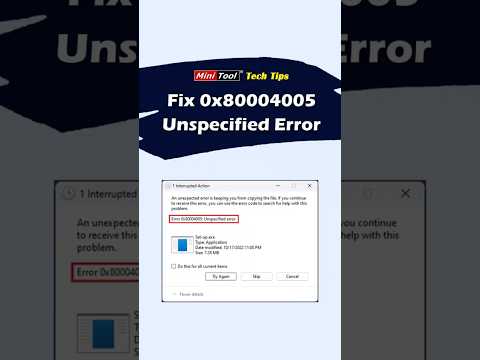 How to Fix 0x80004005 Unspecified Error in Windows 11/10 #windowstips #windowserror