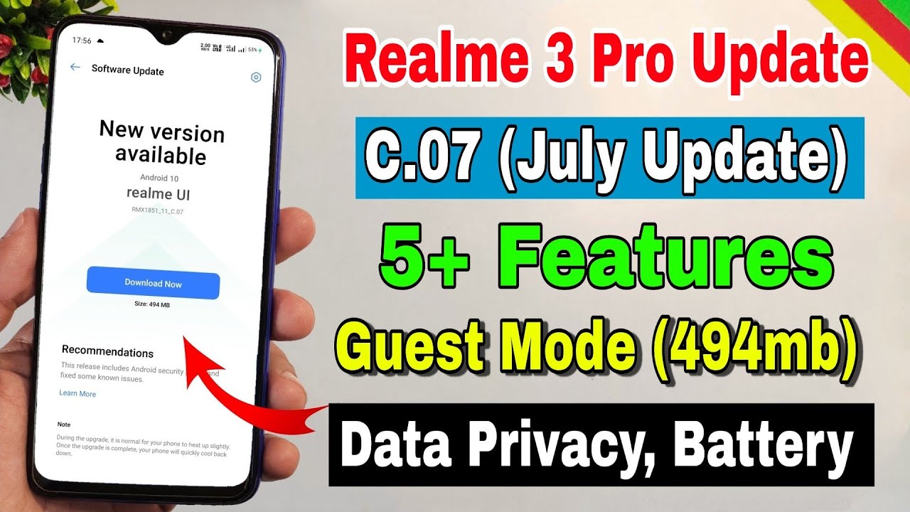 Realme 3 Pro C.07 new update | July update, new features | Realme 3 Pro new update