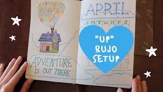 APRIL 2020 Bullet Journal Setup | Simple, Fun, and Cheerful DISNEY PIXAR UP THEME