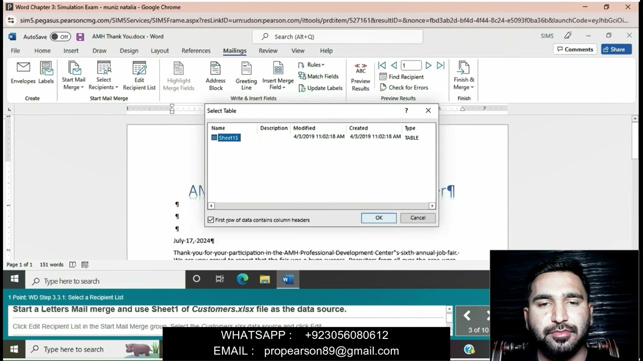 Word Chapter 3: Simulation Exam | Simulation Exam | Simulation Exam/complete exam 100% with A+ grade