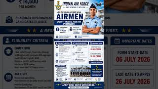 INDIAN AIR FORCE MEDICAL ASSISTANT (PHARMACIST) RECRUITMENT 2026 #airforce #recruitment #pharmacist