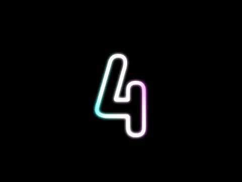blue and pink bright countdown animation on black background. top ten countdown.