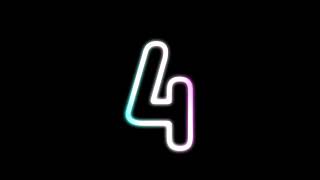 blue and pink bright countdown animation on black background. top ten countdown.