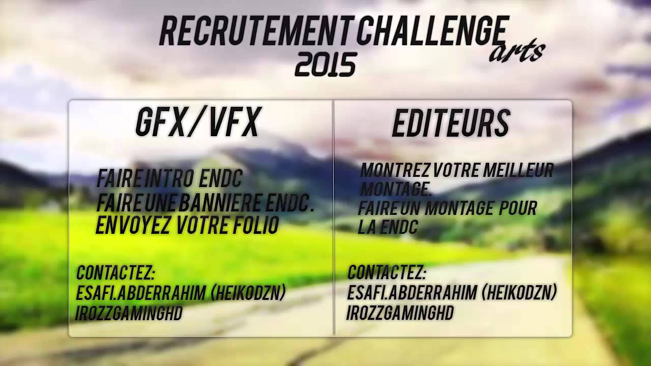Recrutement challenge END Studios [ON]