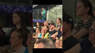 Darja Varfolomeevs Parents Wait For Her Score Paris 2024 Olympic parisolympics rhythmicgymnastics