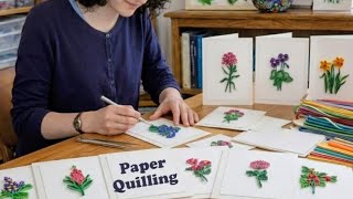 I made 12 monthly birth flowers with Paper Quilling