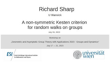 Richard Sharp - A non-symmetric Kesten criterion for random walks on groups