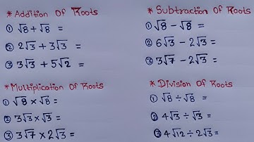 How to solve root | addition subtraction multiplication division of root | Root