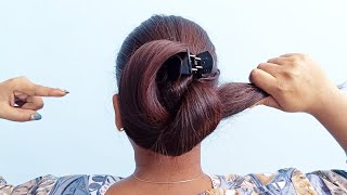 Very New Hairstyles! Self Clutcher Hairstyle For Lazy Day | Long Thick Hair Bun Hairstyle Easy Juda