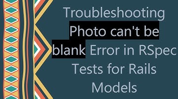 Troubleshooting Photo can