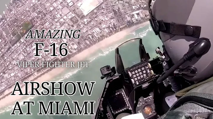 Powerful F-16 fighter jet Airshow over South Beach Miami - Full Cockpit View & Audio