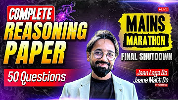 Complete Reasoning Paper | 50 Questions SBI Clerk Mains 2025 | Mains Marathon | By Puneet Sir