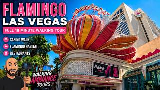 Flamingo Las Vegas Walking Tour | Casino, Flamingo Habitat, Gardens | 4k Walking Ambiance