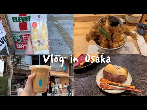 오사카여행 브이로그3 교토 블루보틀 갔다가 텐동 먹기 오사카 까눌레 맛집 고구마 아이스크림 오므라이스 우오신 스시 정말 먹기만 하는 여행 
