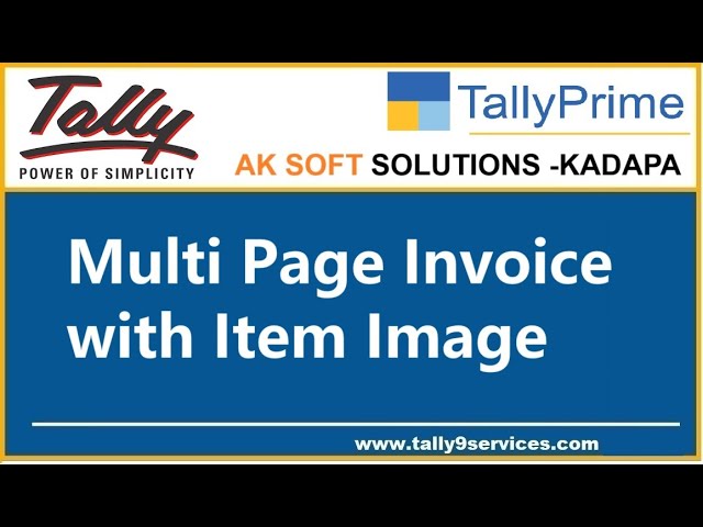 Item Image Gallery & Multi-Page Invoice – TallyPrime add-on by AK Soft Solutions
