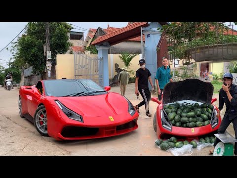 Chạy thử Ferrari đi bán dưa | Test drive a homemade ferrari to sell melons