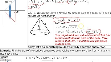 8 5A Cal2 App of Integrals  Surface Area Part 1 of 2