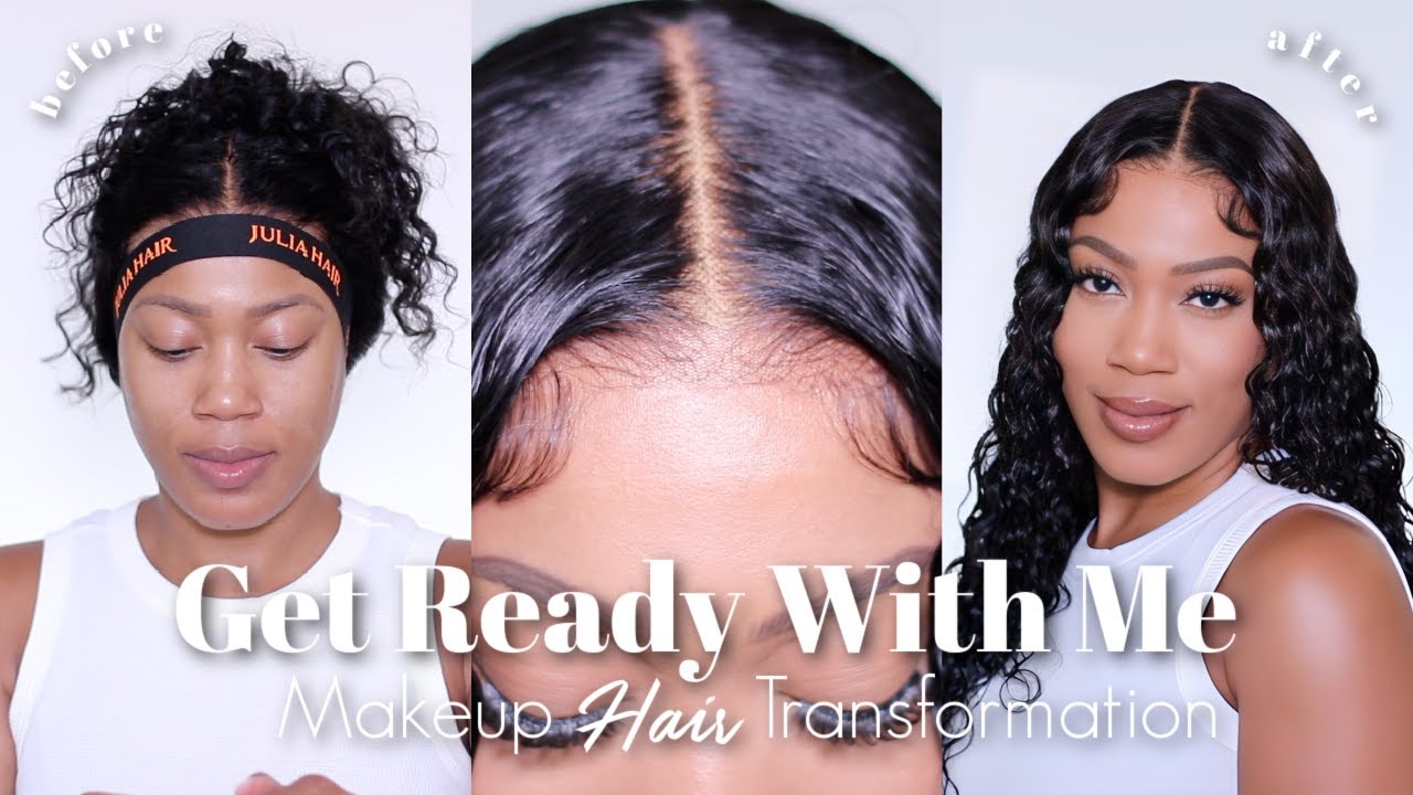 Glueless Wear & Go Wig Install for Beginners GRWM Soft Glam Makeup + JULIA HAIR Water Wave