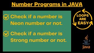 Java Number Programs: Check Neon & Strong Numbers Using Do While Loop | ICSE 9 & 10