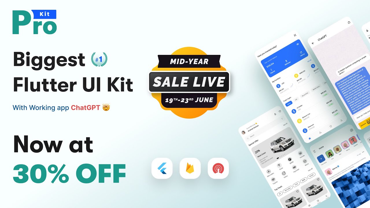Supercharge Your App UI with ProKit! Get 30% OFF in our Mid-Year Sale! | Iqonic Design
