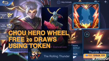 CHOU THE ROLLING THUNDER HERO SKIN DRAW USING 20 FREE TOKENS, CLAIM YOUR TOKENS AND START DRAWING!
