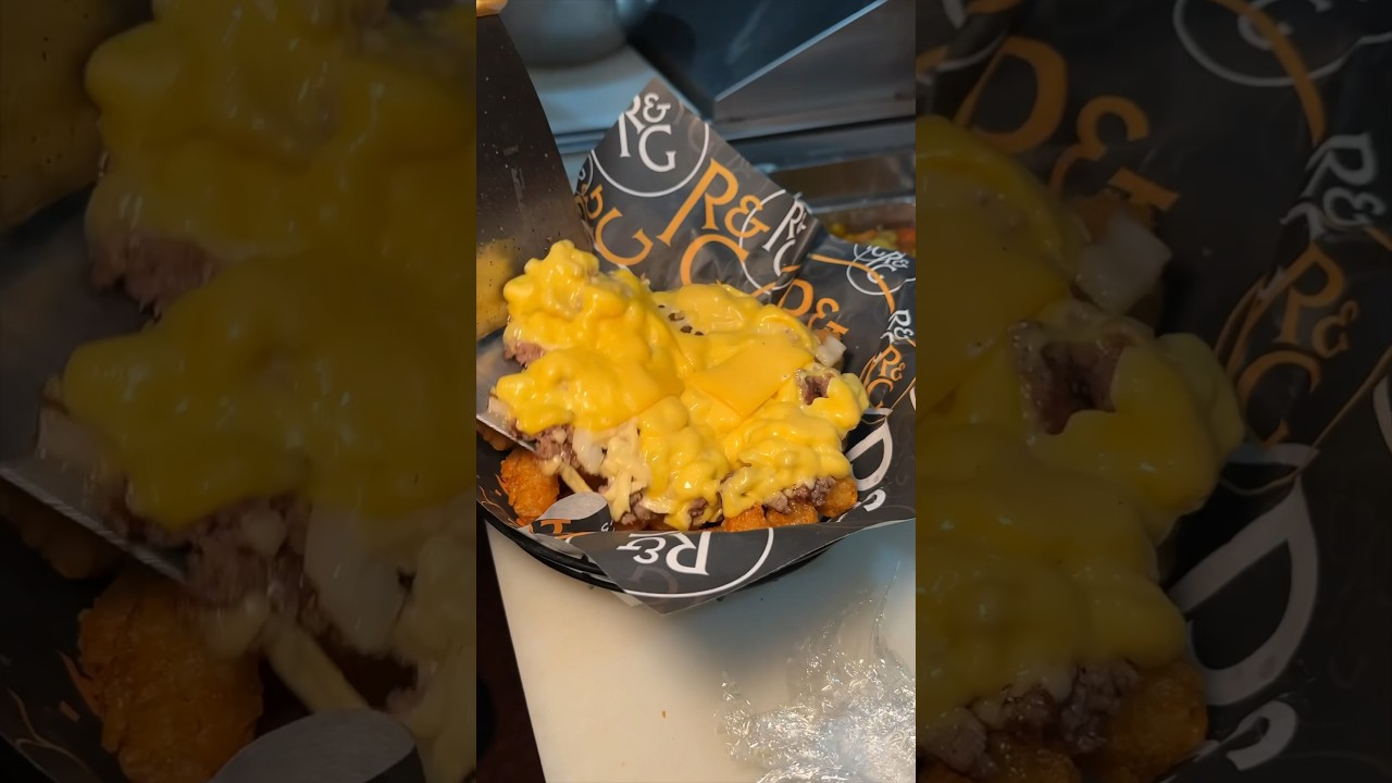 The LONG ISLAND CHOPPED CHEESE TATER TOTS from The Rust & Gold in Huntington, NY! 🤤🤤 #DEVOURPOWER