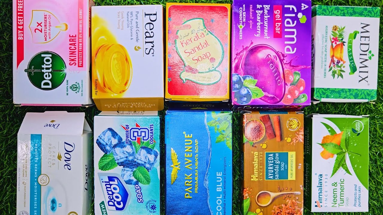 Top 10 Popular Soap Brands in India 🧼 | Dettol, Dove, Medimix, Himalaya | Soap ASMR Collection