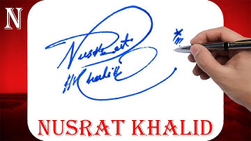 Nusrat Khalid Name Signature Style | N Signature Style | Signature Style of My Name Nusrat Khalid