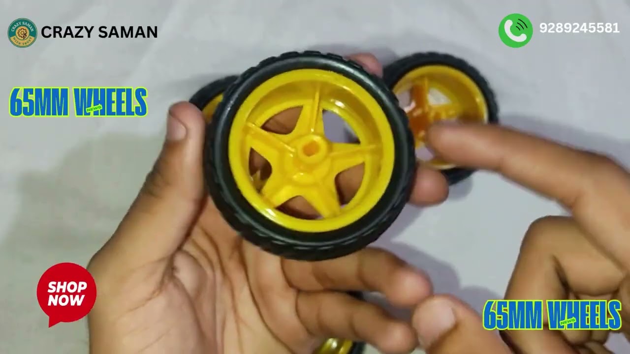BO Motor Wheels | 65MM Wheels | For DC Gear BO Motor 