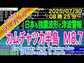 【巨大海外地震・津波発生・カムチャッカ半島】M8.7　2025/07/30（08：25）約30時間の記録